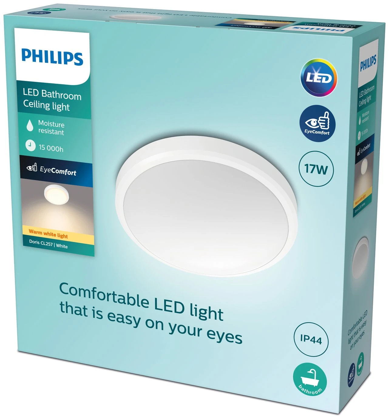 Philips Doris Bathroom Luminaire Flush To Ceiling Light - Image 6