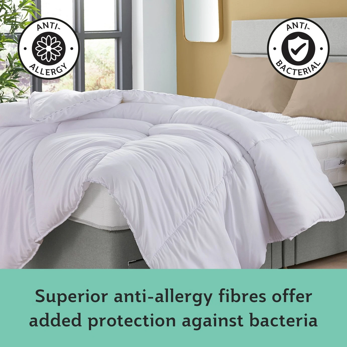 Sealy Anti Allergy Hollowfibre 10.5Tog Duvet - Single - Image 2