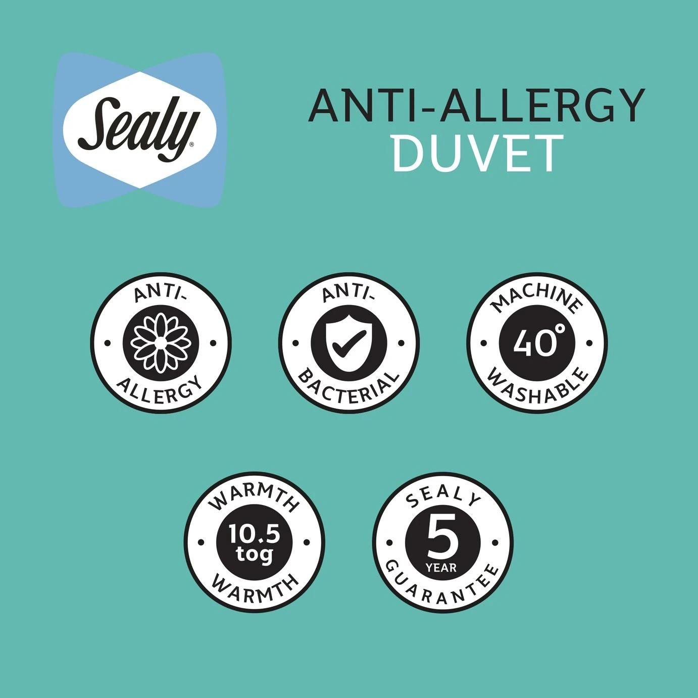 Sealy Anti Allergy Hollowfibre 10.5Tog Duvet - Single - Image 8