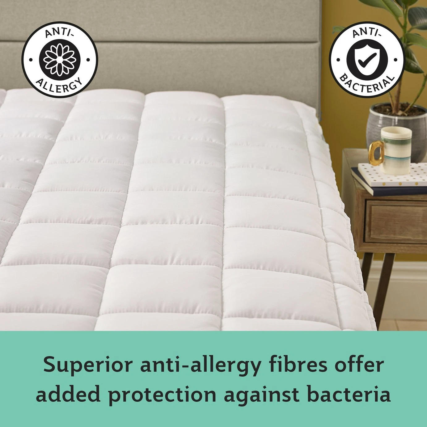 Sealy Anti Allergy Hollowfibre Mattress Topper - Double - Image 3