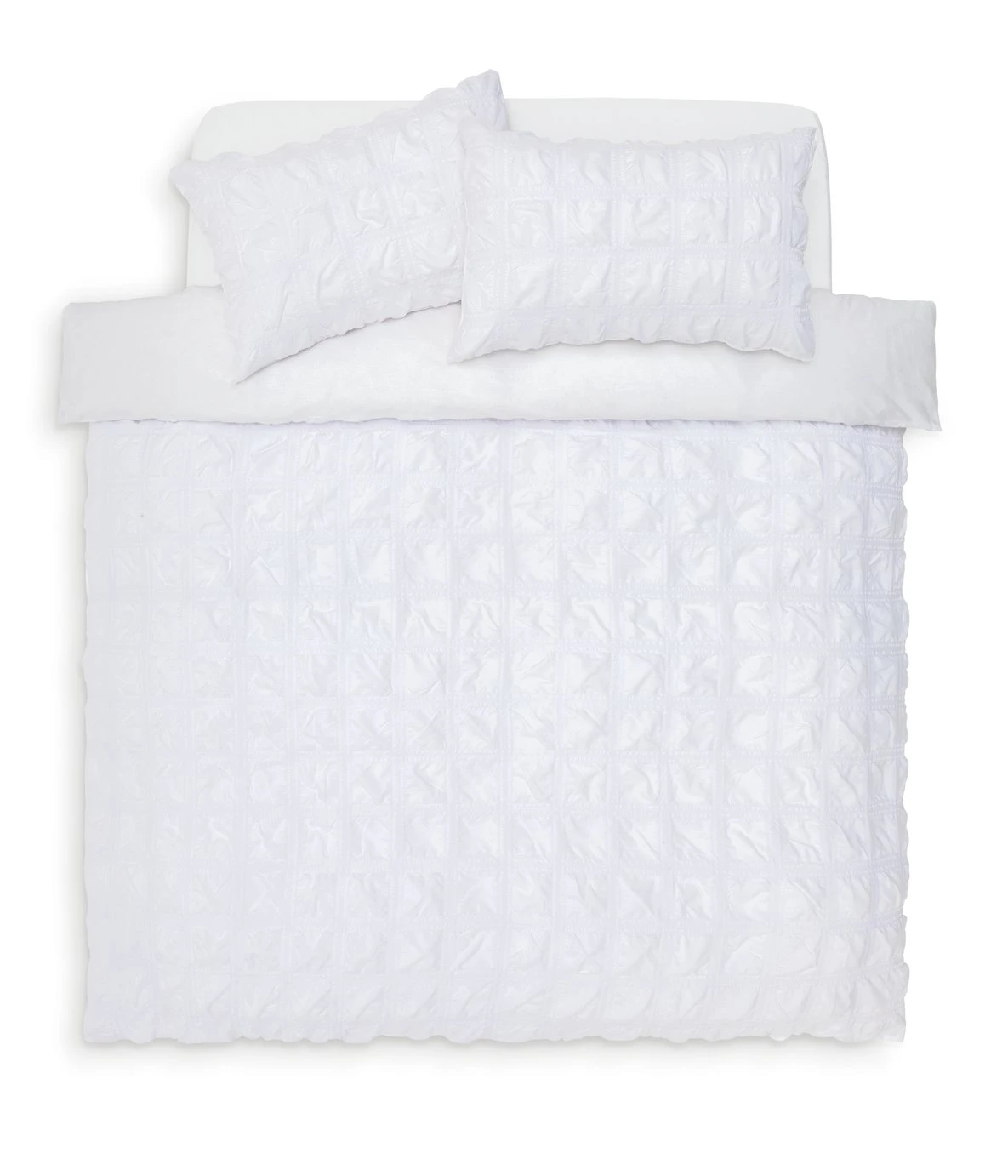 Habitat Seersucker Square White Bedding Set - Single - Image 3