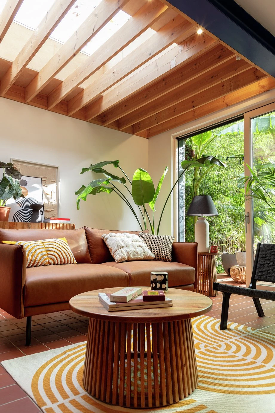 Habitat Global Print Flatweave Rug - 120X170cm - Yellow - Image 4