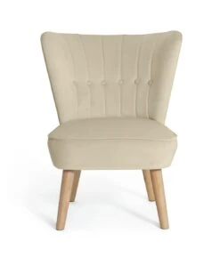 Habitat Alexis Velvet Cocktail Chair - Cream