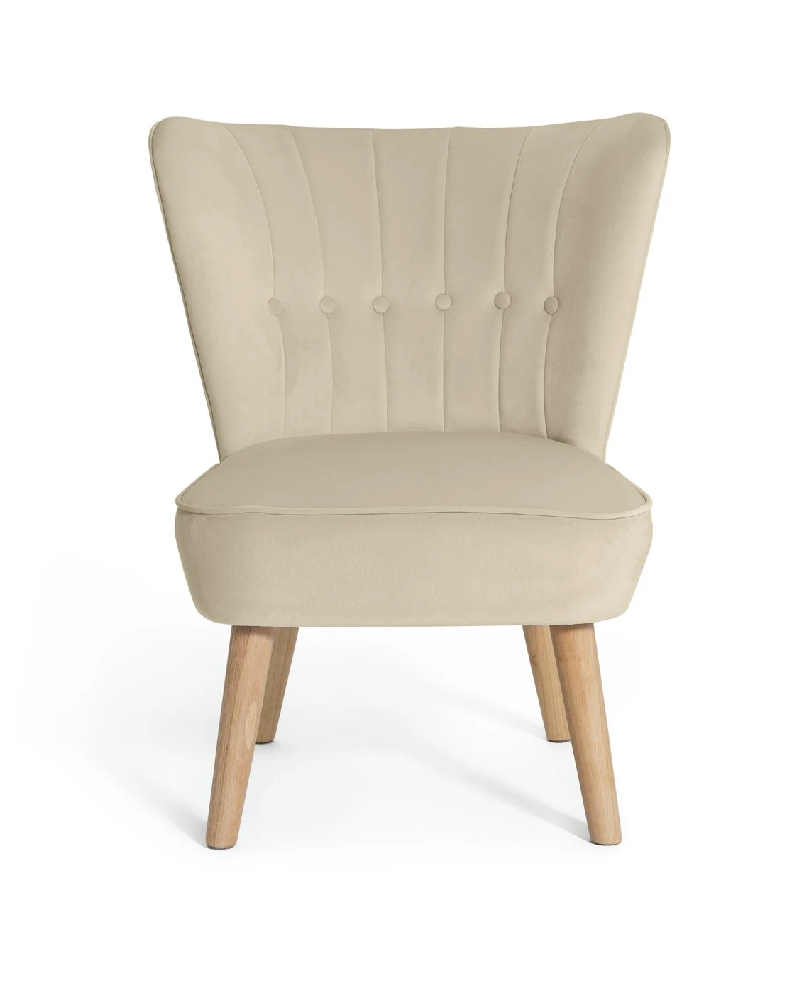 Habitat Alexis Velvet Cocktail Chair - Cream