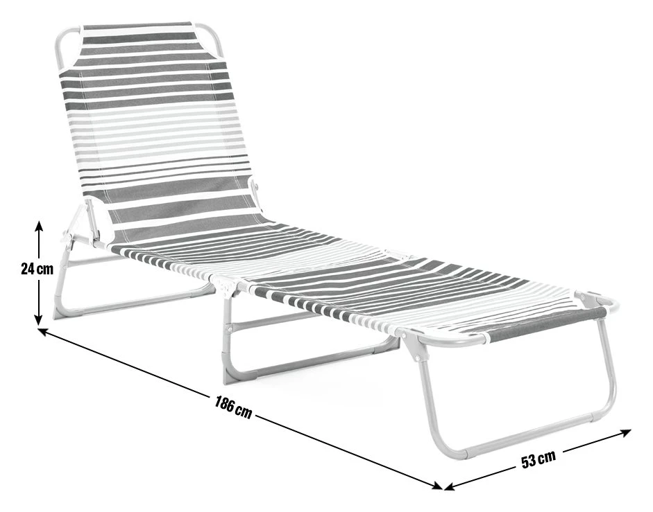 Habitat Folding Metal Sun Lounger - Blue - Image 4