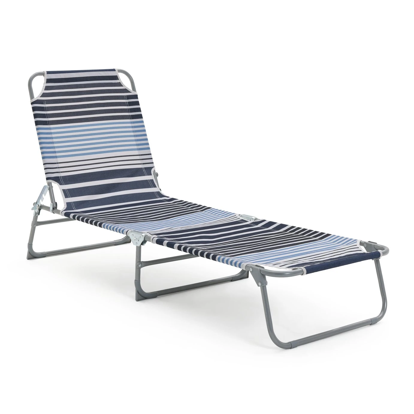 Habitat Folding Metal Sun Lounger - Blue - Image 5