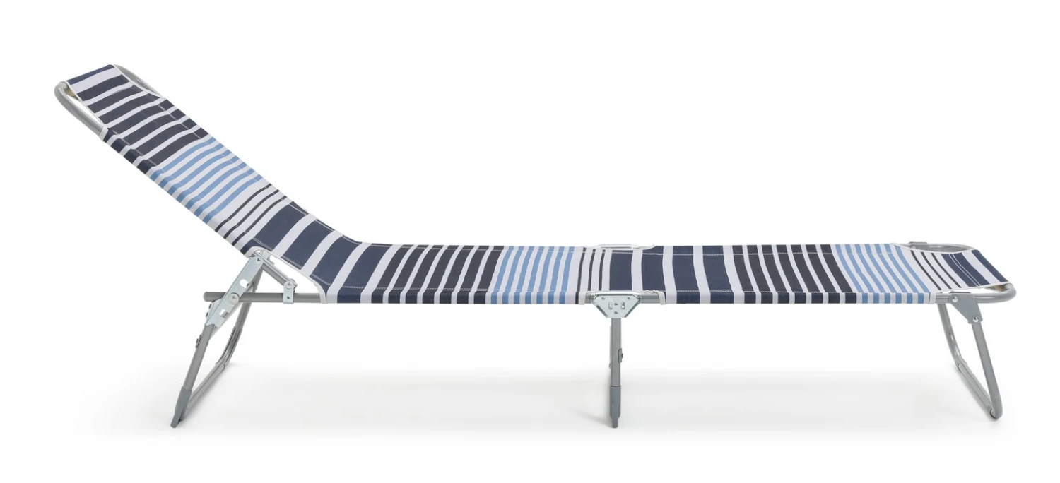 Habitat Folding Metal Sun Lounger - Blue - Image 6