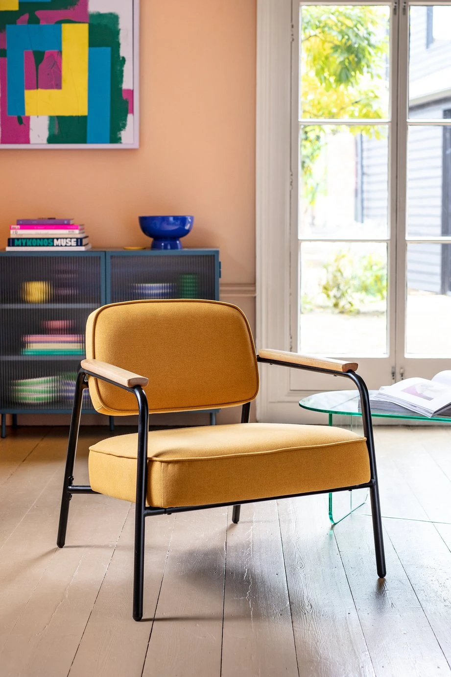 Habitat Jesper Fabric Accent Chair - Yellow - Image 10