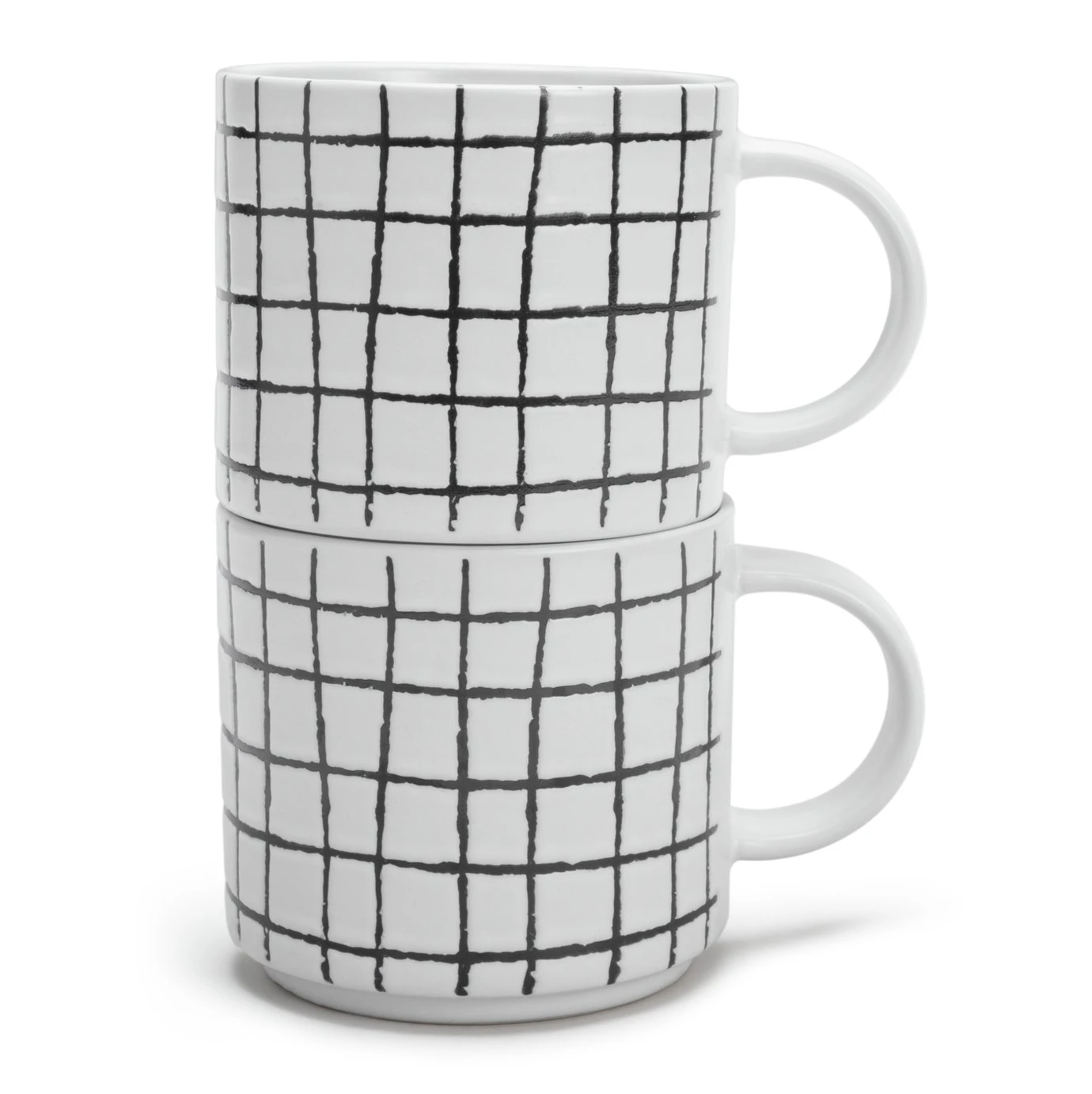 Habitat Grid Set Of 4 Mugs - White - Image 4