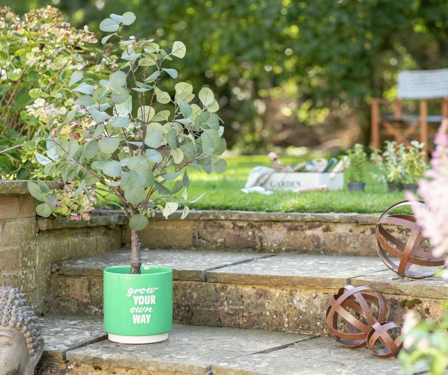 Habitat Grow Your Own Way Green Ceramic Planter - Image 2