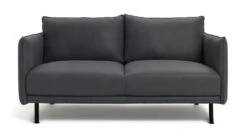 Habitat Moore Leather 2 Seater Sofa - Dark Grey