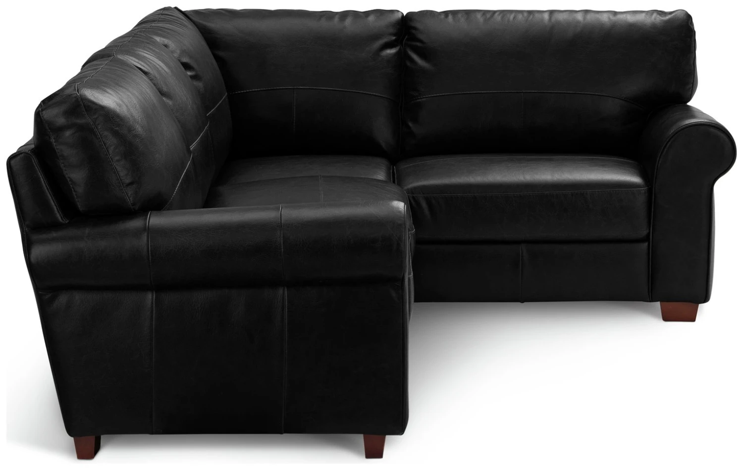 Habitat Salisbury Leather Left Hand Corner Sofa - Black - Image 6