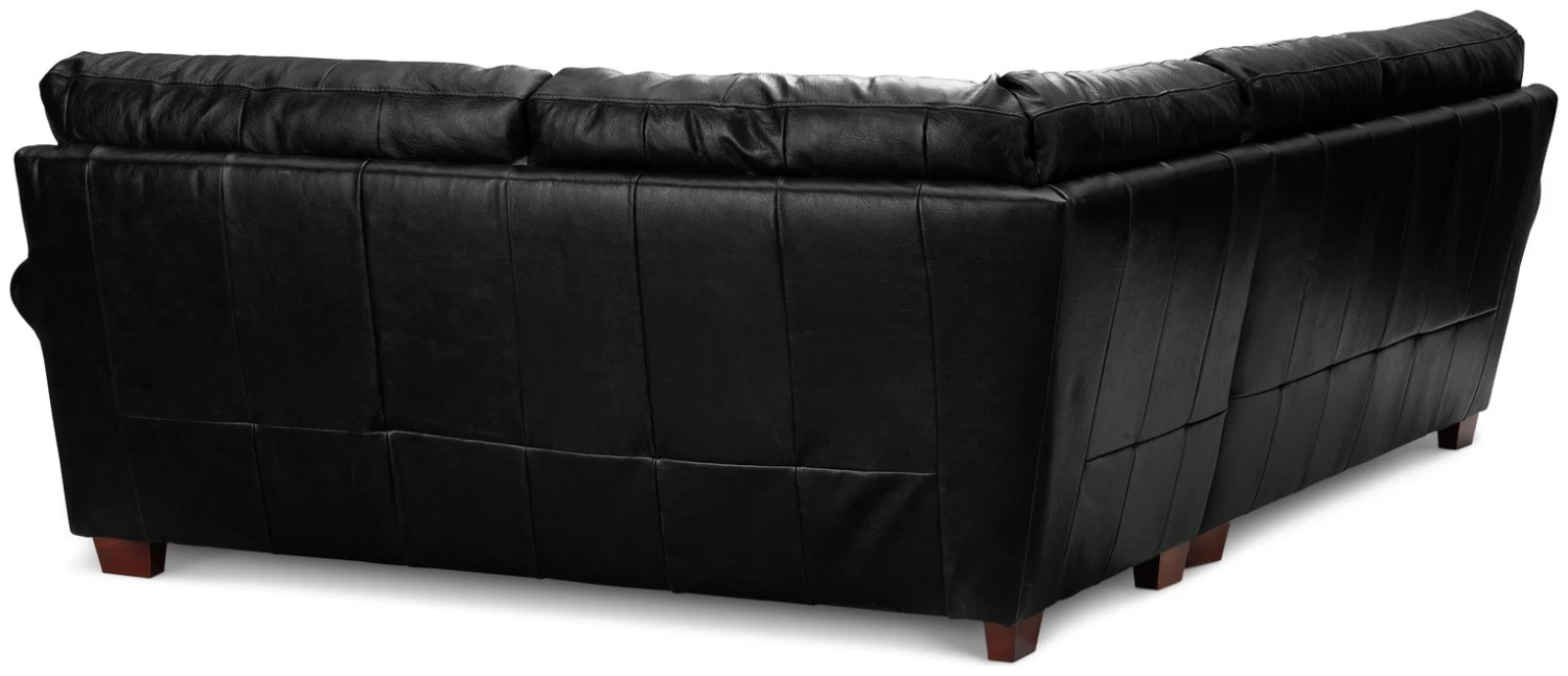 Habitat Salisbury Leather Left Hand Corner Sofa - Black - Image 8