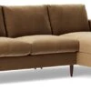 Swoon Evesham Velvet Right Hand Corner Sofa - Biscuit