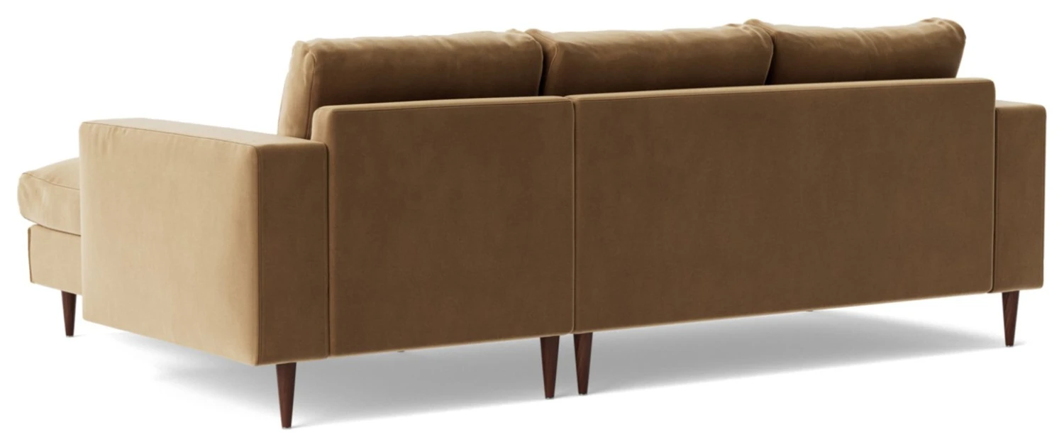 Swoon Evesham Velvet Right Hand Corner Sofa - Biscuit - Image 6