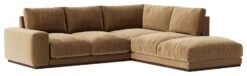 Swoon Denver Velvet Right Hand Corner Sofa - Biscuit