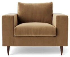 Swoon Evesham Velvet Armchair - Biscuit