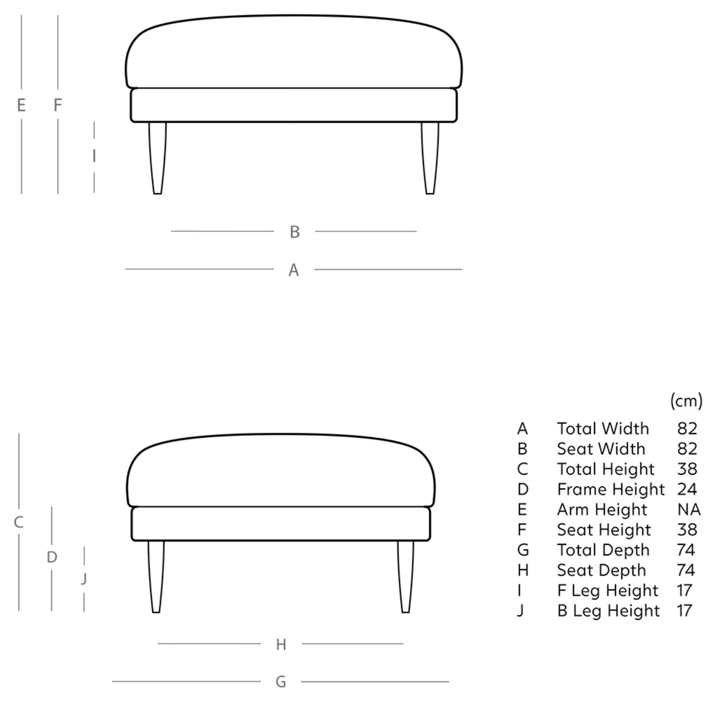 Swoon Kalmar Velvet Ottoman Footstool - Granite Grey - Image 4