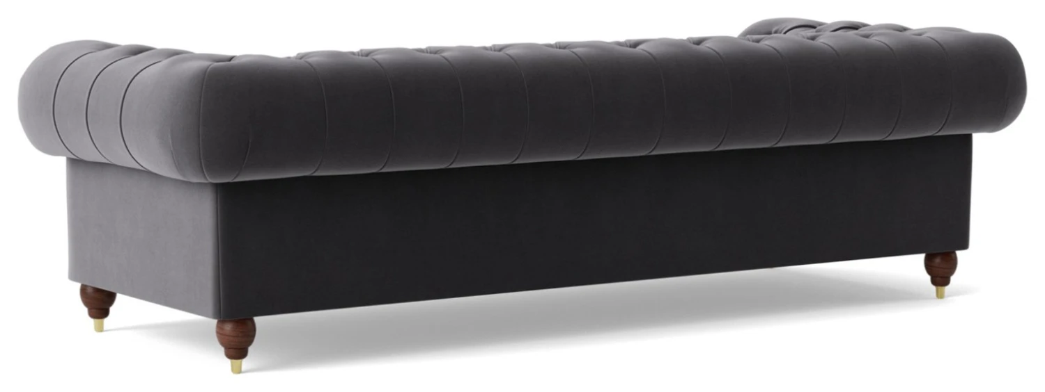 Swoon Winston Velvet 4 Seater Sofa - Granite Grey - Image 7