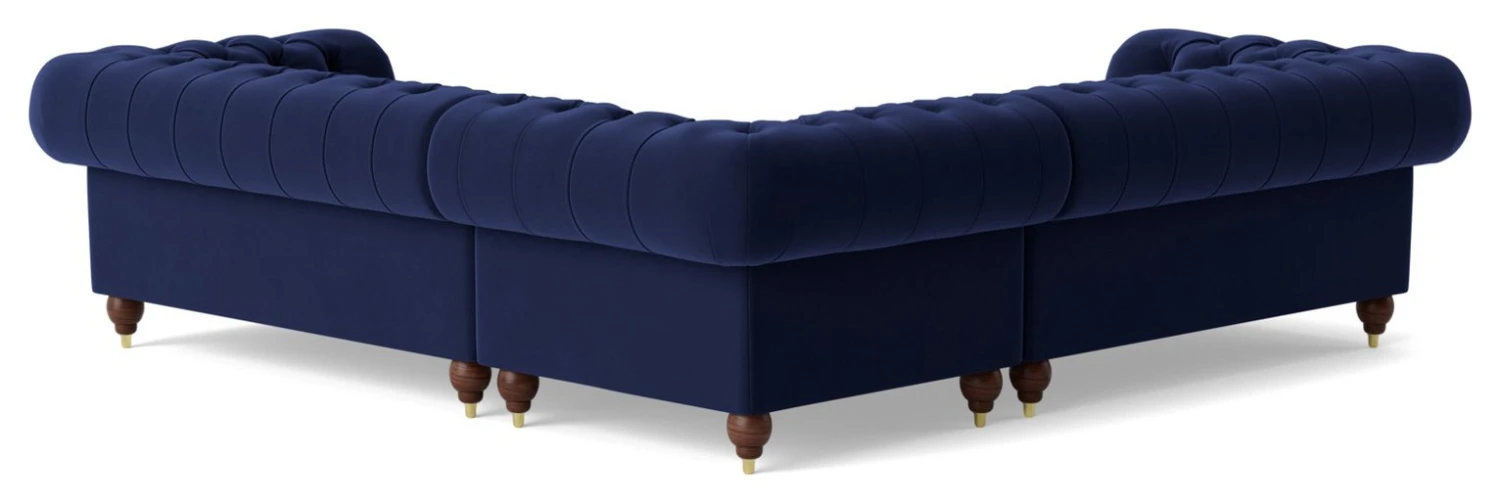 Swoon Winston Velvet 5 Seater Corner Sofa - Ink Blue - Image 6