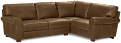 Habitat Salisbury Leather Left Hand Corner Sofa - Tan