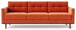 Swoon Berlin Velvet 3 Seater Sofa - Burnt Orange