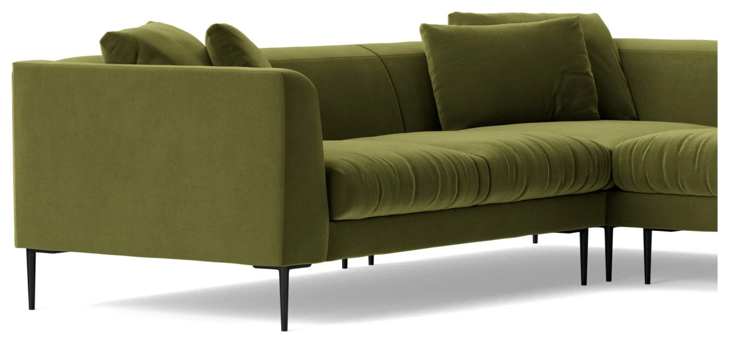 Swoon Alena Velvet 5 Seater Corner Sofa - Fern Green - Image 5