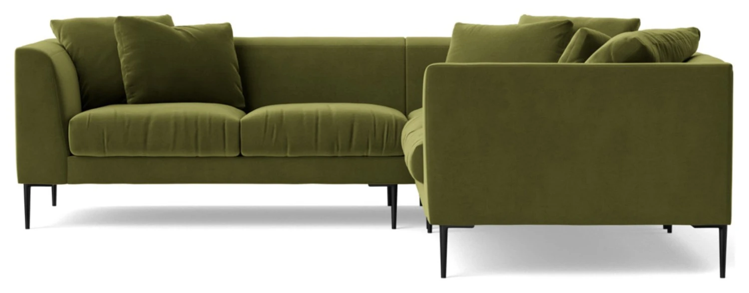 Swoon Alena Velvet 5 Seater Corner Sofa - Fern Green - Image 6