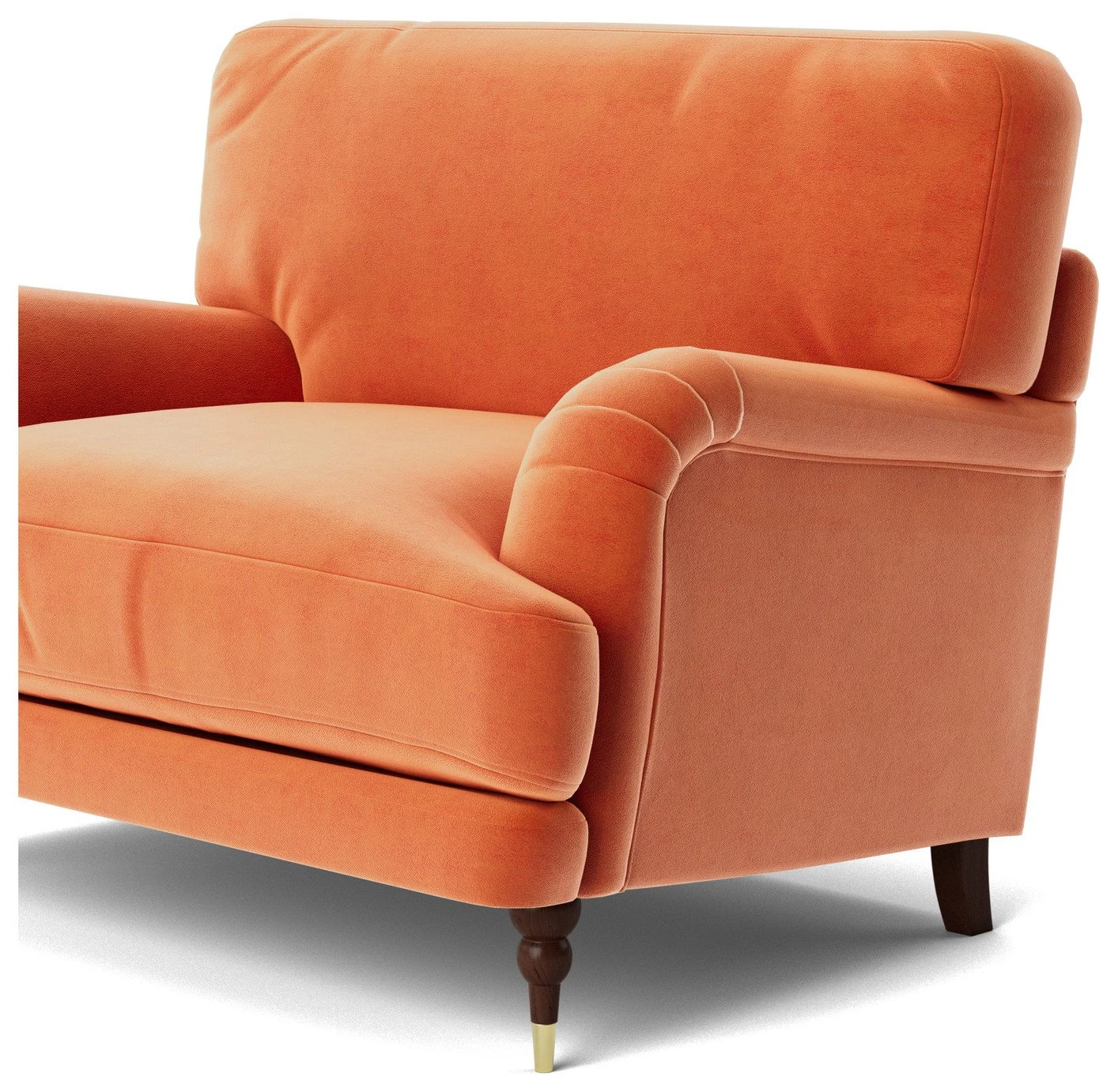 Swoon Charlbury Velvet Cuddle Chair - Burnt Orange - Image 7