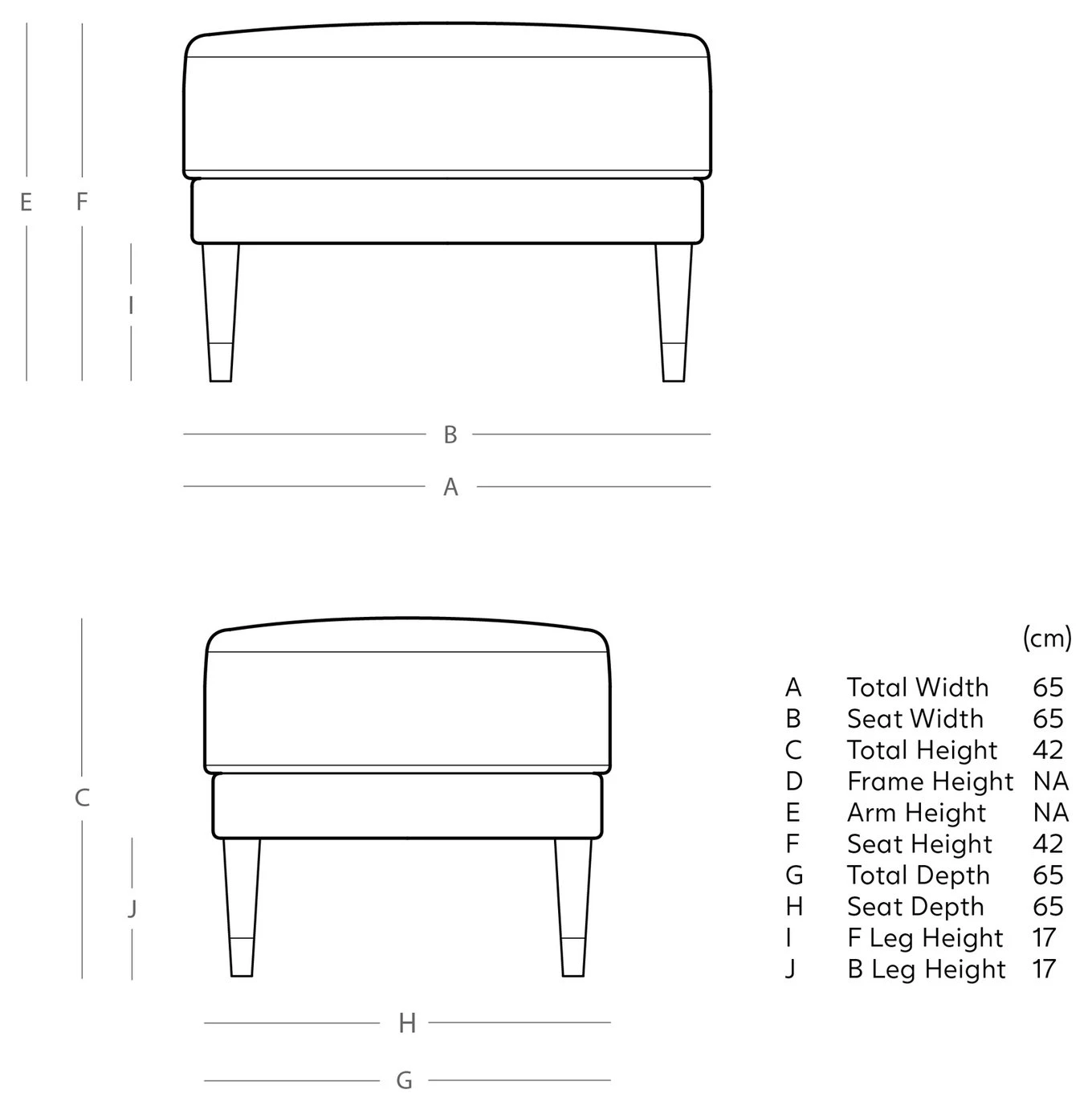 Swoon Rieti Velvet Ottoman Footstool - Granite Grey - Image 4