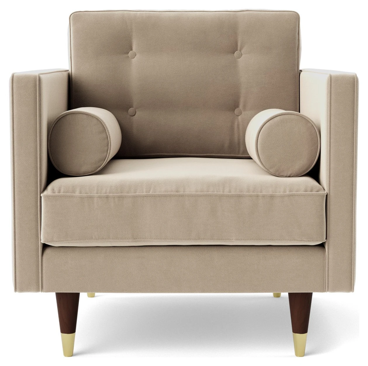 Swoon Porto Velvet Armchair - Taupe