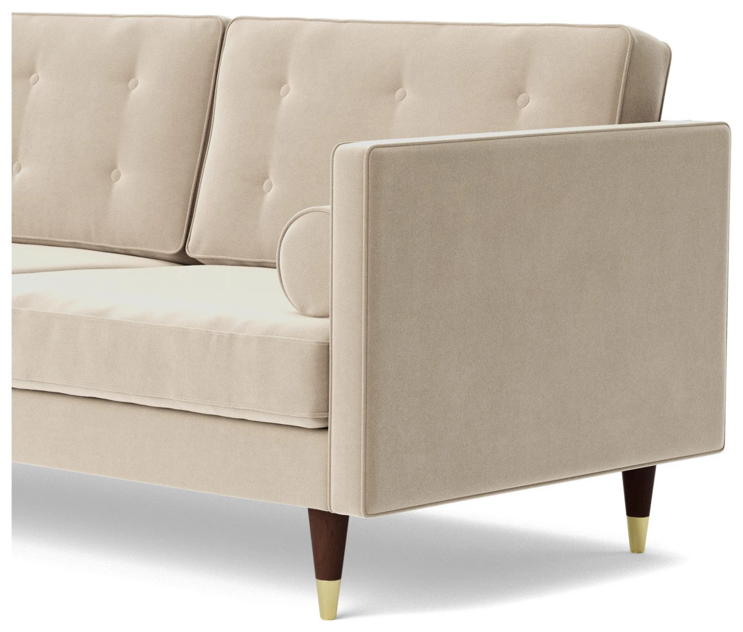 Swoon Porto Velvet 2 Seater Sofa - Taupe - Image 6