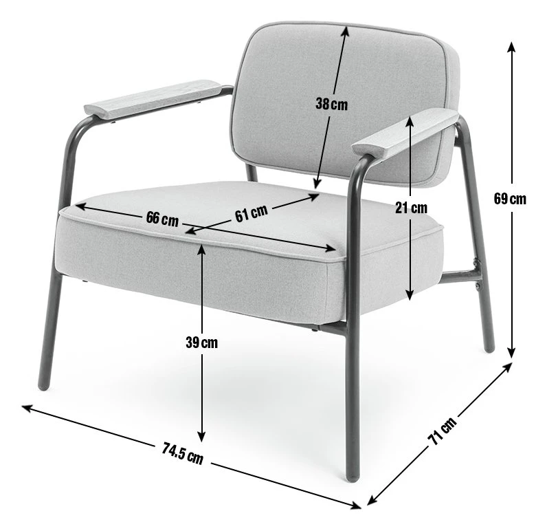 Habitat Jesper Fabric Accent Chair - Grey - Image 4