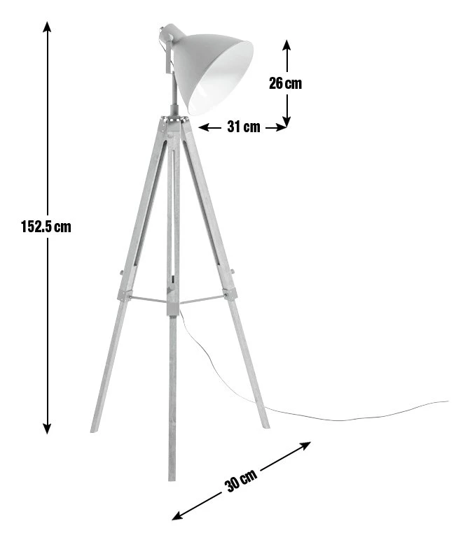 Habitat Industrial Tripod Floor Lamp - Image 3