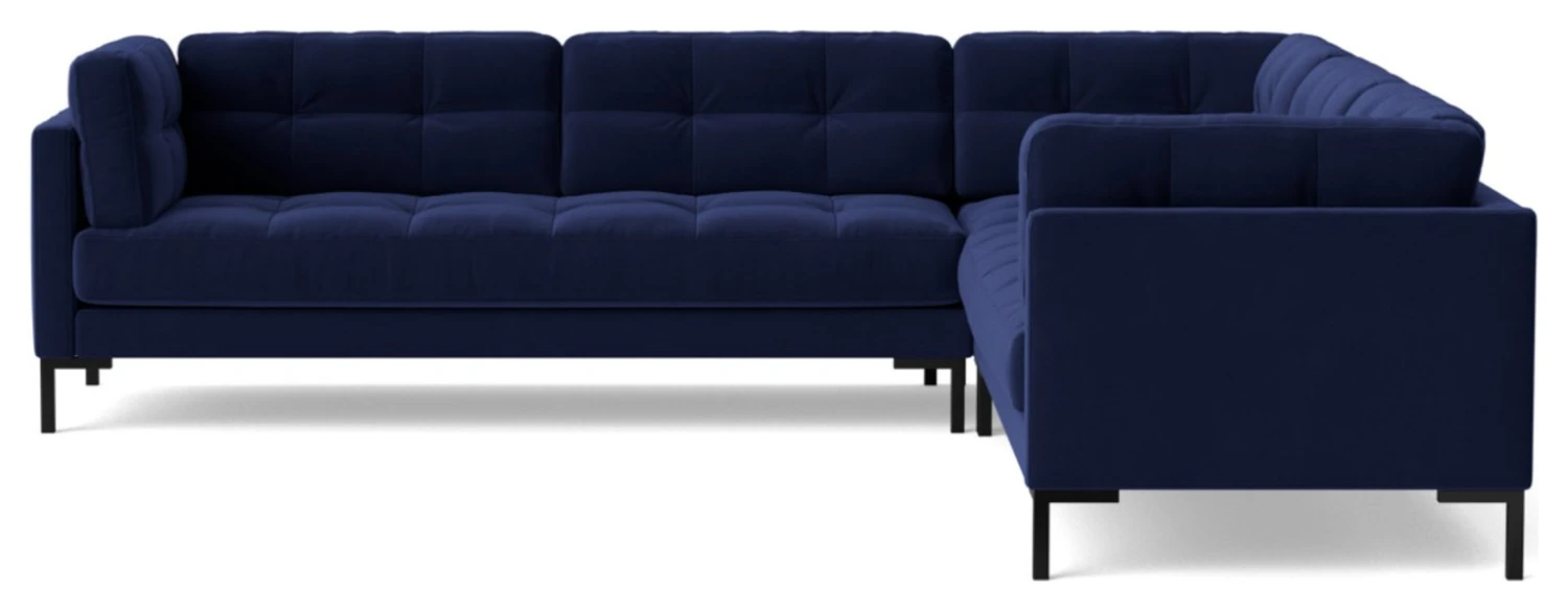 Swoon Landau Velvet 5 Seater Corner Sofa - Ink Blue - Image 5