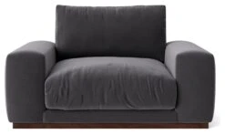 Swoon Denver Velvet Cuddle Chair - Granite Grey