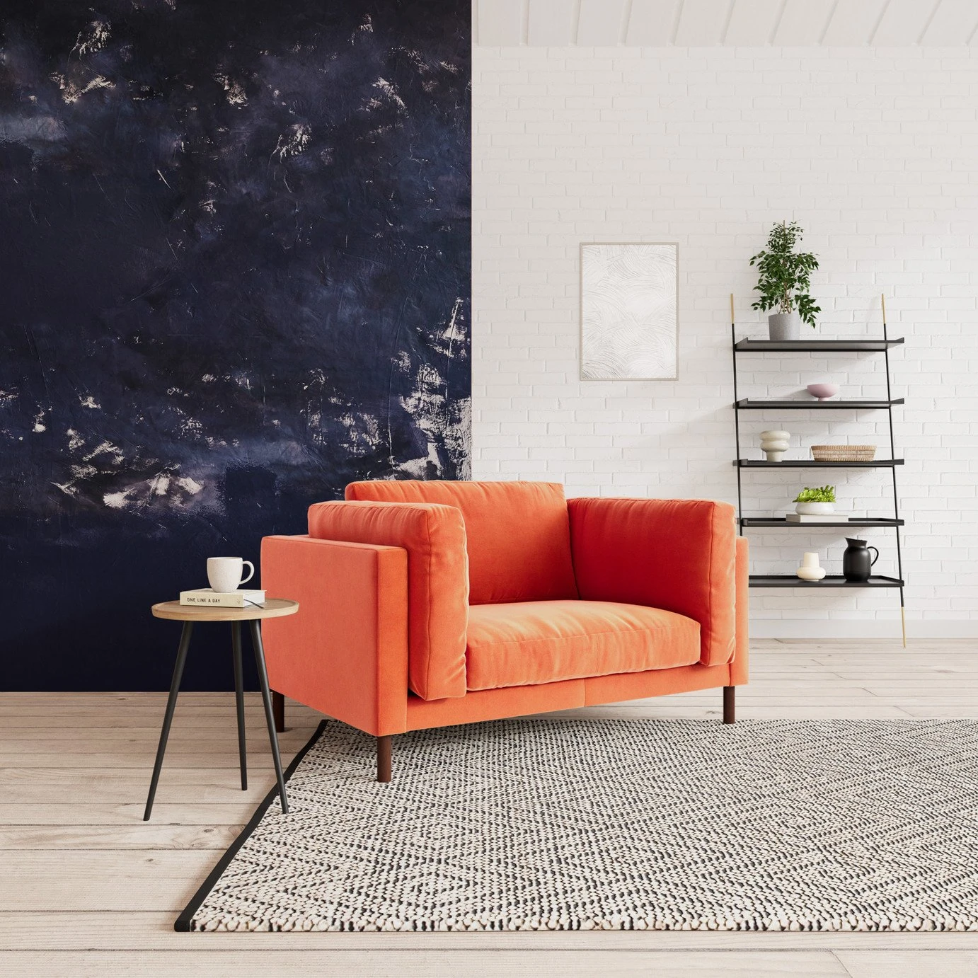 Swoon Munich Velvet Cuddle Chair - Burnt Orange - Image 2