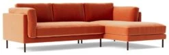Swoon Munich Velvet Right Hand Corner Sofa - Burnt Orange