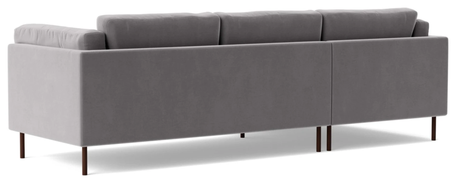 Swoon Munich Velvet Left Hand Corner Sofa - Silver Grey - Image 8