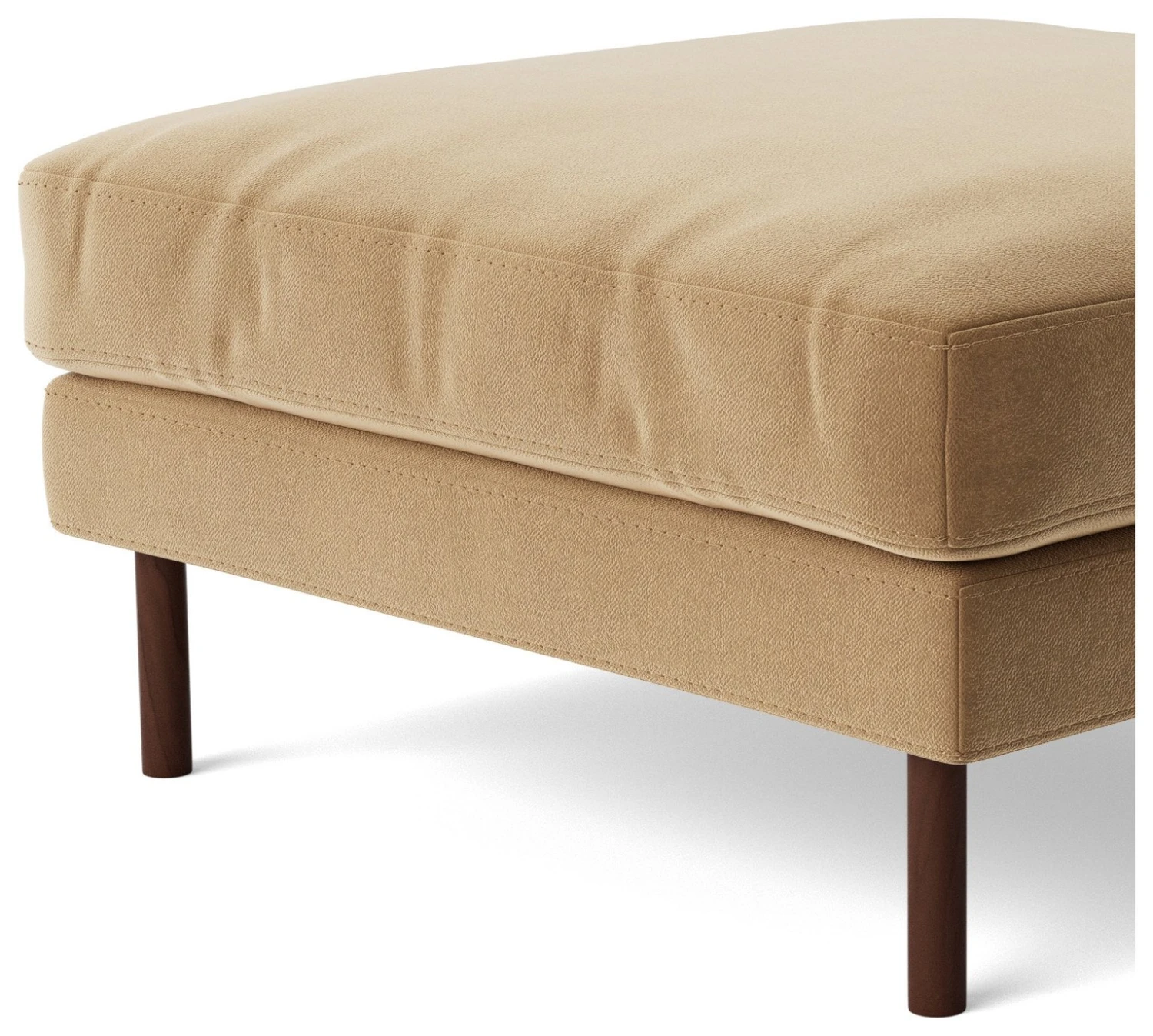 Swoon Munich Velvet Ottoman Footstool - Biscuit - Image 6