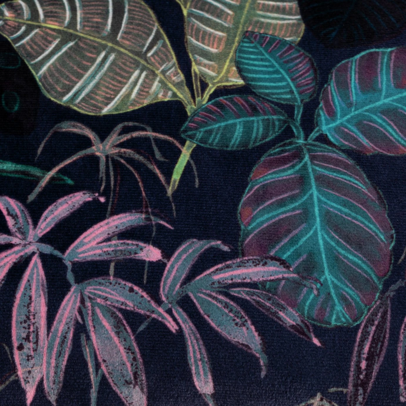 Habitat Botanical Print Velvet Cushion - Multi - 43x43cm - Image 3