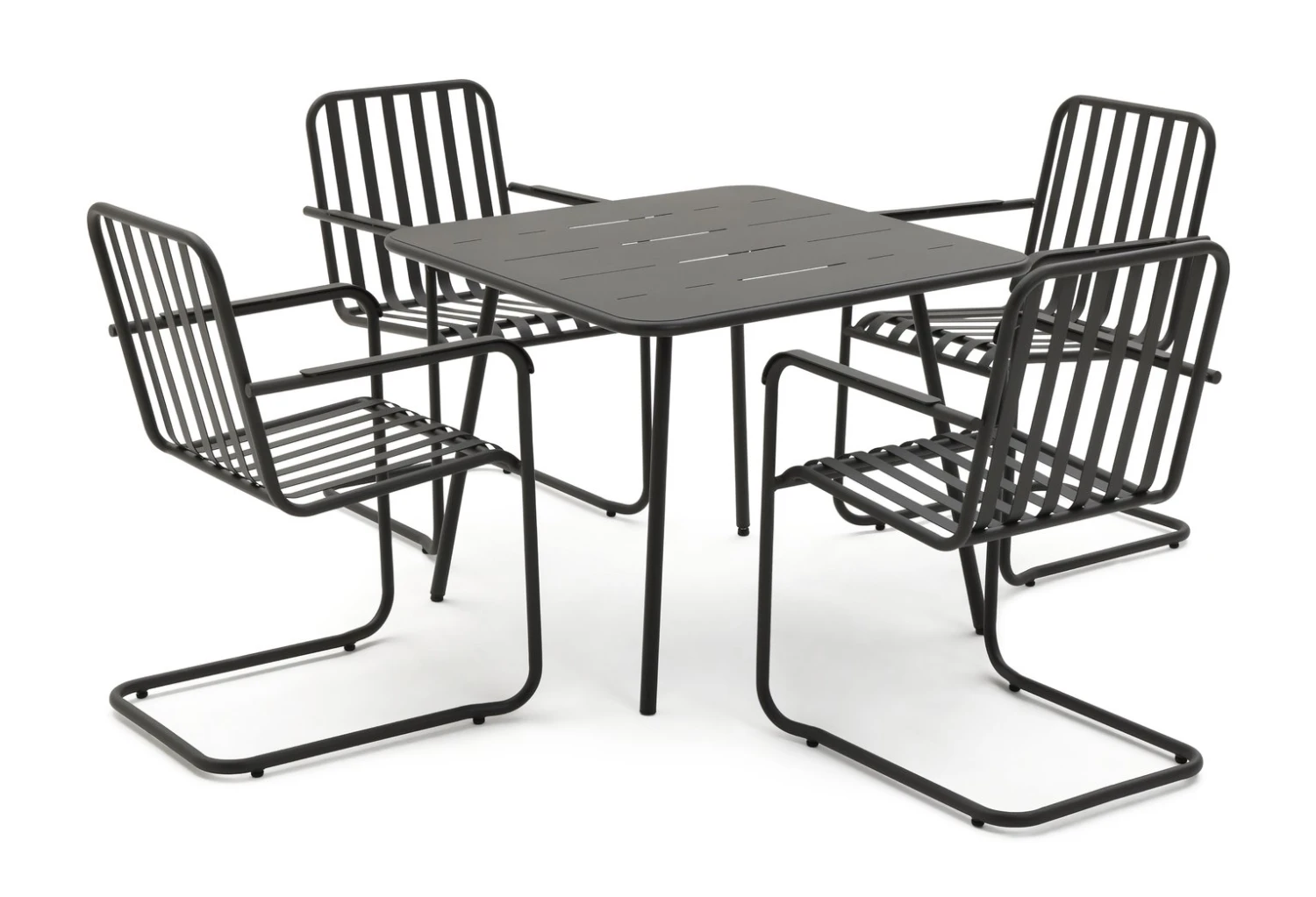Habitat Indu 4 Seater Metal Patio Set - Black - Image 4