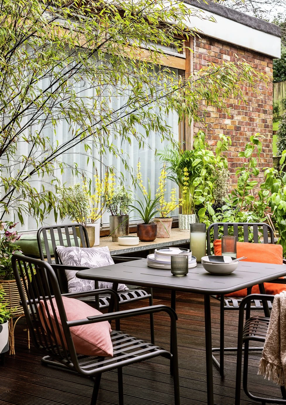 Habitat Indu 4 Seater Metal Patio Set - Black - Image 8