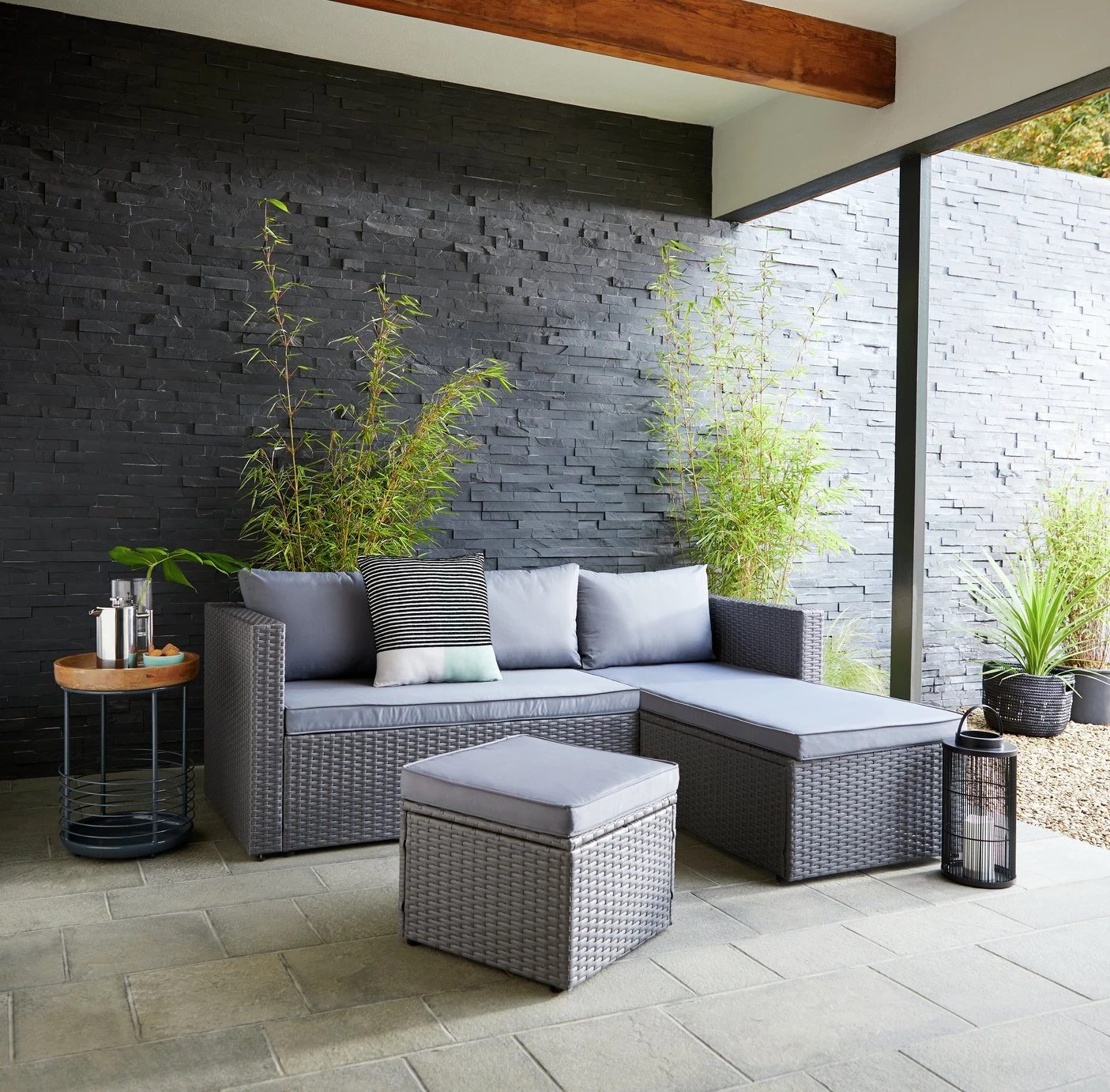 Habitat 4 Seater Rattan Effect Garden Sofa Set - Grey - Image 2