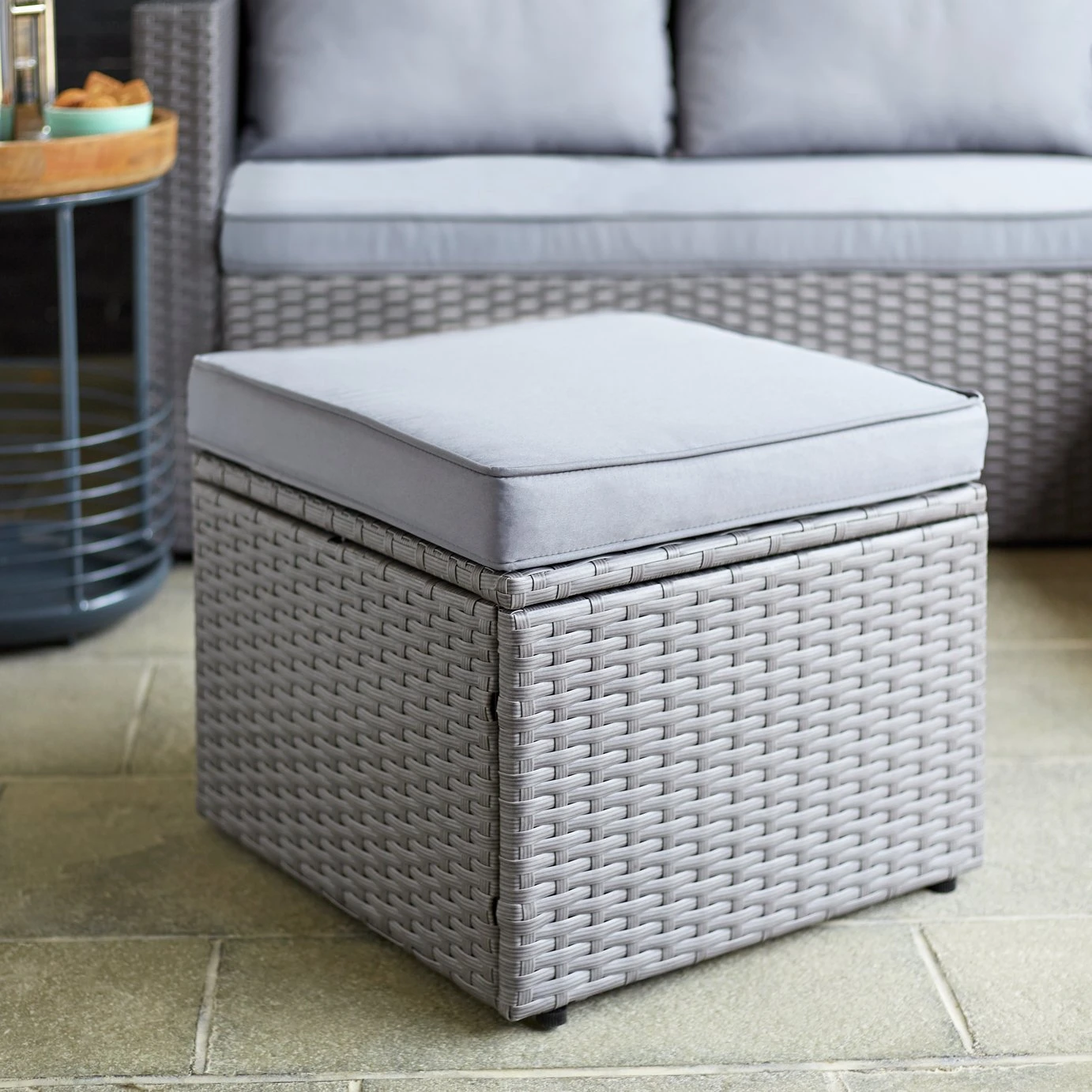 Habitat 4 Seater Rattan Effect Garden Sofa Set - Grey - Image 8