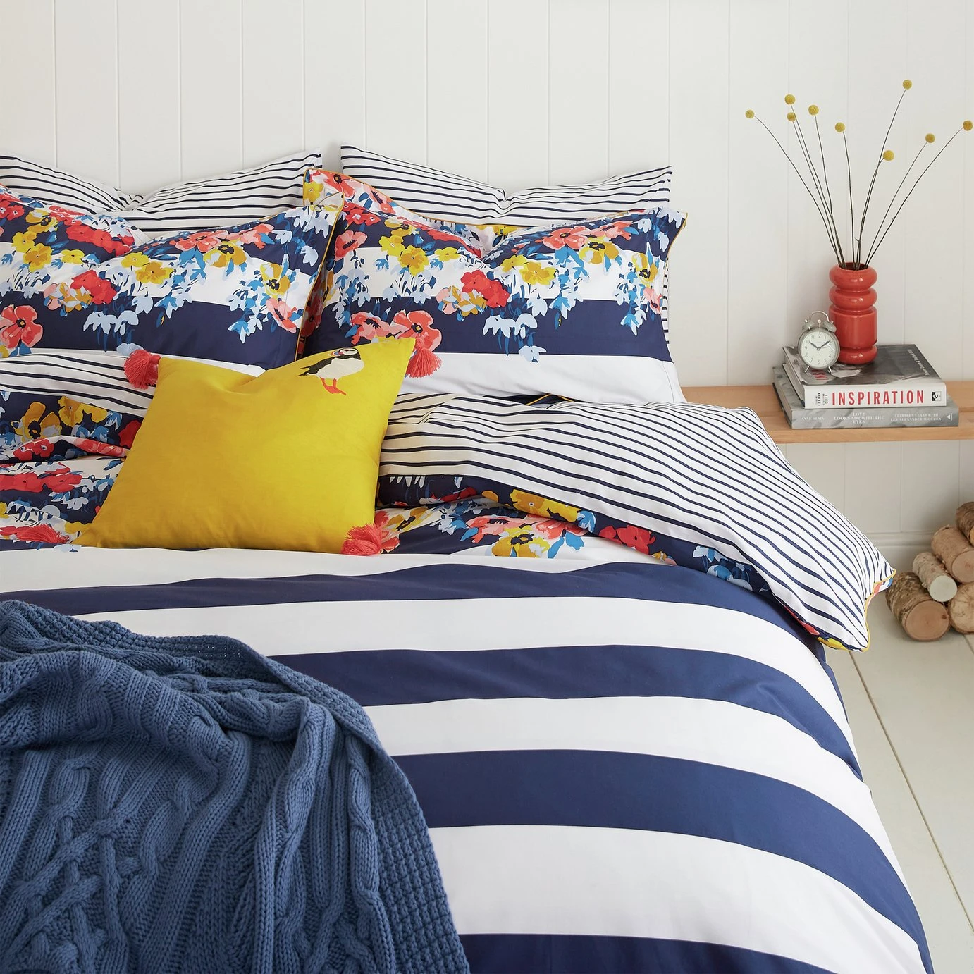 Joules Cotton Percale St Ives Floral Navy Bedding Set-Single - Image 2
