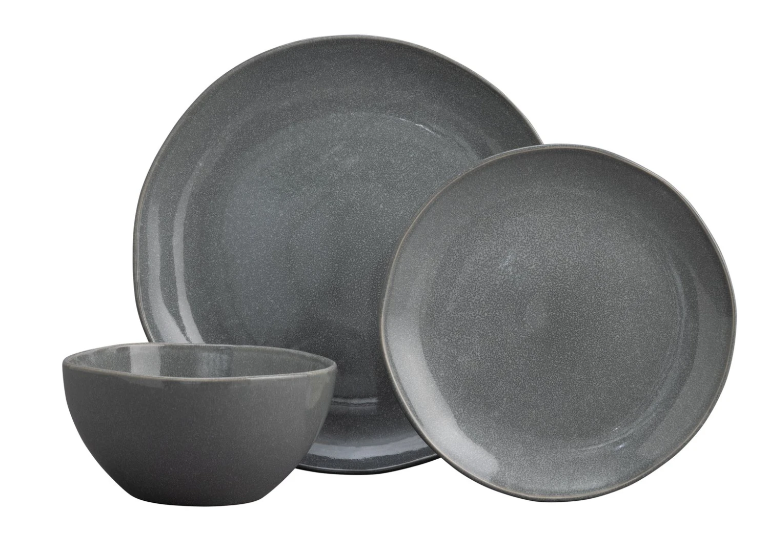 Habitat 12 Piece Stoneware Dinner Set - Grey