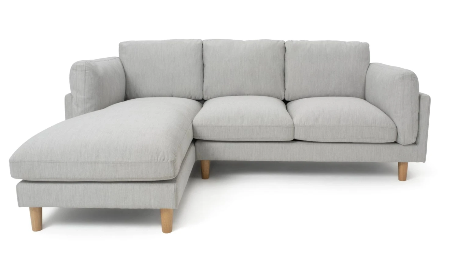 Habitat Salome Fabric Left Hand Corner Chaise Sofa - Grey - Image 5