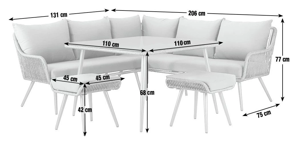 Habitat Malta 6 Seater Rattan Effect Garden Corner Sofa Set - Image 3