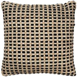 Habitat Jute Mono Check Cushion - Natural - 43X43cm